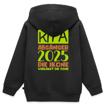 Abschied Kindergarten 2025 Geschenk Mädchen Jungen - Kinder Premium Organic Zip Hoodie - Schwarz - Hinten - AI Model Kid Male (0cm)