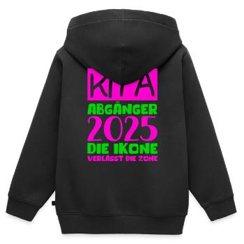 Abschied Kindergarten 2025 Geschenk Mädchen Jungen - Kinder Premium Organic Zip Hoodie - Schwarz - Hinten - AI Model Kid Male (0cm)