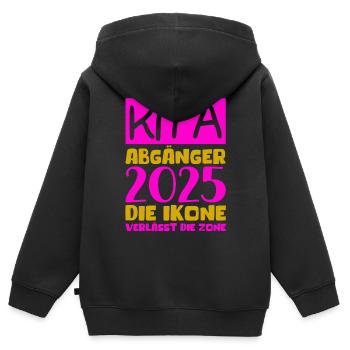 Farewell Kindergarten 2025 Gift Girl Boys - Kids Premium Organic Zip-up Hoodie - black - Back - AI Model Kid Male (0cm)