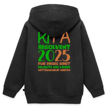 Abschied Kindergarten 2025 Geschenk Mädchen Jungen - Kinder Premium Organic Zip Hoodie - Schwarz - Hinten - AI Model Kid Male (0cm)