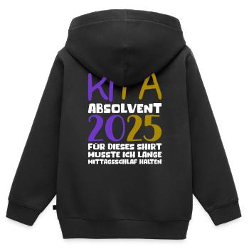 Farewell Kindergarten 2025 Gift Girl Boys - Kids Premium Organic Zip-up Hoodie - black - Back - AI Model Kid Male (0cm)