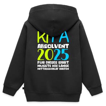 Abschied Kindergarten 2025 Geschenk Mädchen Jungen - Kinder Premium Organic Zip Hoodie - Schwarz - Hinten - AI Model Kid Male (0cm)