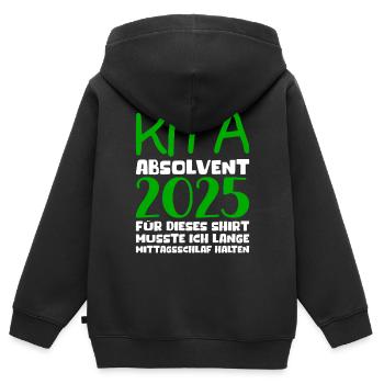 Abschied Kindergarten 2025 Geschenk Mädchen Jungen - Kinder Premium Organic Zip Hoodie - Schwarz - Hinten - AI Model Kid Male (0cm)