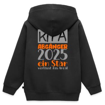 Abschied Kindergarten 2025 Geschenk Mädchen Jungen - Kinder Premium Organic Zip Hoodie - Schwarz - Hinten - AI Model Kid Male (0cm)