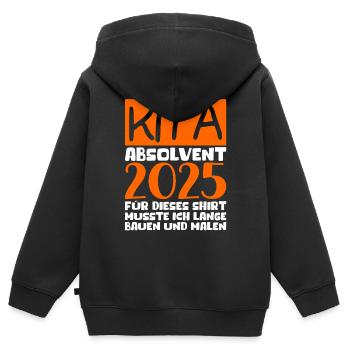 Abschied Kindergarten 2025 Geschenk Mädchen Jungen - Kinder Premium Organic Zip Hoodie - Schwarz - Hinten - AI Model Kid Male (0cm)