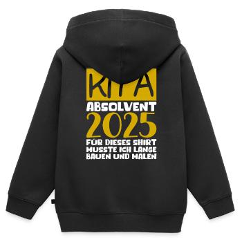 Abschied Kindergarten 2025 Geschenk Mädchen Jungen - Kinder Premium Organic Zip Hoodie - Schwarz - Hinten - AI Model Kid Male (0cm)