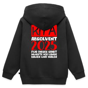 Abschied Kindergarten 2025 Geschenk Mädchen Jungen - Kinder Premium Organic Zip Hoodie - Schwarz - Hinten - AI Model Kid Male (0cm)