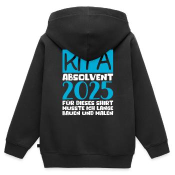 Adieu Maternelle 2025 Cadeau Fille Garçons - Sweat Premium à capuche zippé enfant bio - noir - Dos - AI Model Kid Male (0cm)