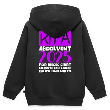 Abschied Kindergarten 2025 Geschenk Mädchen Jungen - Kinder Premium Organic Zip Hoodie - Schwarz - Hinten - AI Model Kid Male (0cm)