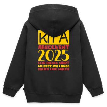 Abschied Kindergarten 2025 Geschenk Mädchen Jungen - Kinder Premium Organic Zip Hoodie - Schwarz - Hinten - AI Model Kid Male (0cm)
