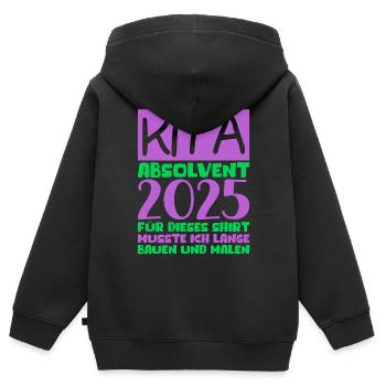 Farewell Kindergarten 2025 Gift Girl Boys - Kids Premium Organic Zip-up Hoodie - black - Back - AI Model Kid Male (0cm)