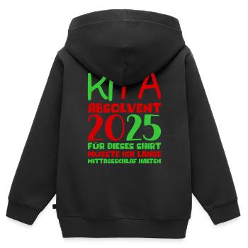 Farewell Kindergarten 2025 Gift Girl Boys - Kids Premium Organic Zip-up Hoodie - black - Back - AI Model Kid Male (0cm)