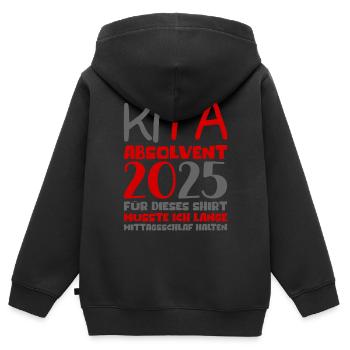 Farewell Kindergarten 2025 Gift Girl Boys - Kids Premium Organic Zip-up Hoodie - black - Back - AI Model Kid Male (0cm)