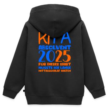 Farewell Kindergarten 2025 Gift Girl Boys - Kids Premium Organic Zip-up Hoodie - black - Back - AI Model Kid Male (0cm)