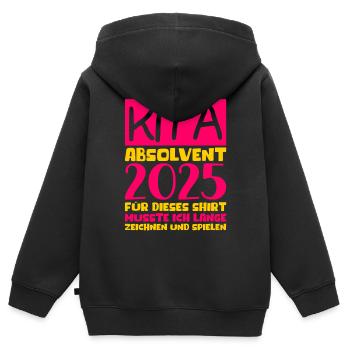 Farewell Kindergarten 2025 Gift Girl Boys - Kids Premium Organic Zip-up Hoodie - black - Back - AI Model Kid Male (0cm)