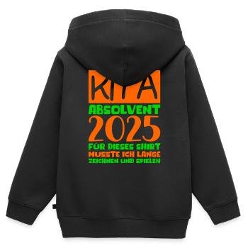 Farewell Kindergarten 2025 Gift Girl Boys - Kids Premium Organic Zip-up Hoodie - black - Back - AI Model Kid Male (0cm)
