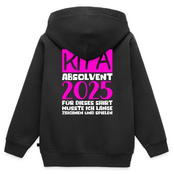 Abschied Kindergarten 2025 Geschenk Mädchen Jungen - Kinder Premium Organic Zip Hoodie - Schwarz - Hinten - AI Model Kid Male (0cm)