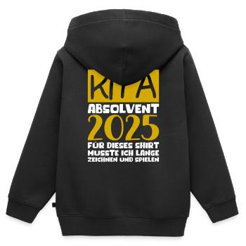 Abschied Kindergarten 2025 Geschenk Mädchen Jungen - Kinder Premium Organic Zip Hoodie - Schwarz - Hinten - AI Model Kid Male (0cm)