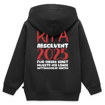Farewell Kindergarten 2025 Gift Girl Boys - Kids Premium Organic Zip-up Hoodie - black - Back - AI Model Kid Male (0cm)