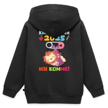 Kindergarten 2025 Kinder Geschenk Kita 2025 Deko - Kinder Premium Organic Zip Hoodie - Schwarz - Hinten - AI Model Kid Male (0cm)