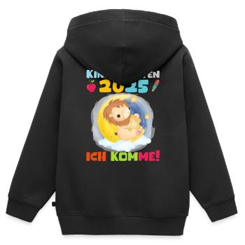 Kindergarten 2025 Kinder Geschenk Kita 2025 Deko - Kinder Premium Organic Zip Hoodie - Schwarz - Hinten - AI Model Kid Male (0cm)