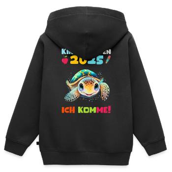 Kindergarten 2025 Kinder Geschenk Kita 2025 Deko - Kinder Premium Organic Zip Hoodie - Schwarz - Hinten - AI Model Kid Male (0cm)