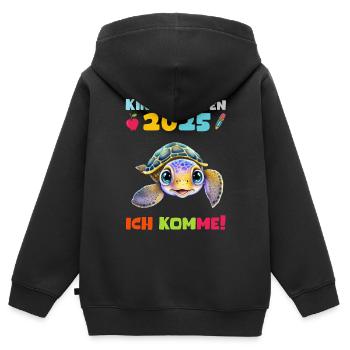 Kindergarten 2025 Kinder Geschenk Kita 2025 Deko - Kinder Premium Organic Zip Hoodie - Schwarz - Hinten - AI Model Kid Male (0cm)