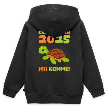 Kindergarten 2025 Kinder Geschenk Kita 2025 Deko - Kinder Premium Organic Zip Hoodie - Schwarz - Hinten - AI Model Kid Male (0cm)