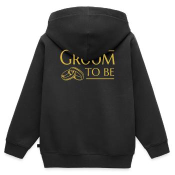 Fiancé de mariage du marié - Sweat Premium à capuche zippé enfant bio - noir - Dos - AI Model Kid Male (0cm)