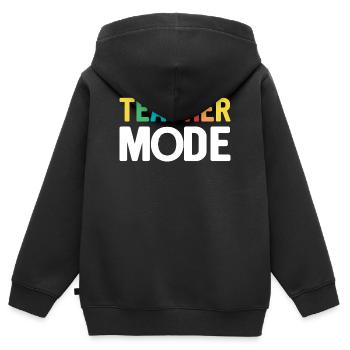 Lehrer-Design mit bunten Buchstaben - Kinder Premium Organic Zip Hoodie - Schwarz - Hinten - AI Model Kid Male (0cm)