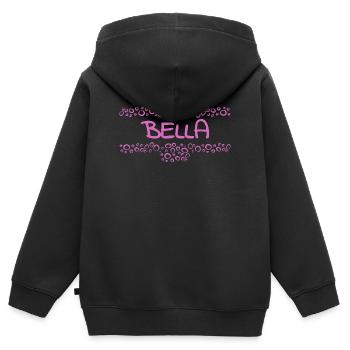 Bella - Sweat Premium à capuche zippé enfant bio - noir - Dos - AI Model Kid Male (0cm)