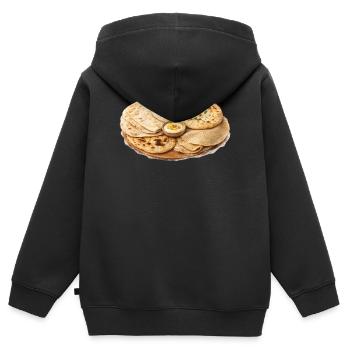 International flatbread platter - Kids Premium Organic Zip-up Hoodie - black - Back - AI Model Kid Male (0cm)