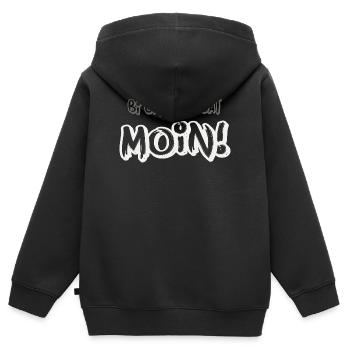 Moin  Ein Norddeutsches Lebensgefühl - Kinder Premium Organic Zip Hoodie - Schwarz - Hinten - AI Model Kid Male (0cm)