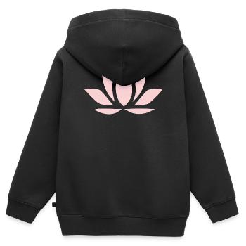 Lotus Flower Lotus Flowers Pastel Flower Blossom Yoga - Kids Premium Organic Zip-up Hoodie - black - Back - AI Model Kid Male (0cm)