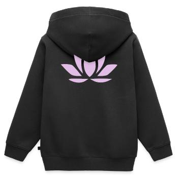 Lotus Flower Lotus Flowers Pastel Flower Blossom Yoga - Kids Premium Organic Zip-up Hoodie - black - Back - AI Model Kid Male (0cm)