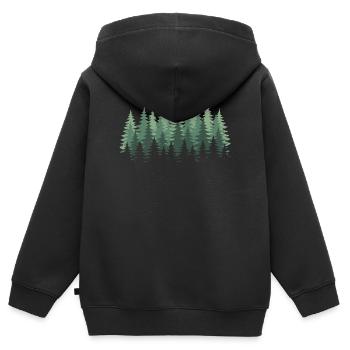 Forêt Nature Arbres Nature Nature Amoureux de la nature - Sweat Premium à capuche zippé enfant bio - noir - Dos - AI Model Kid Male (0cm)