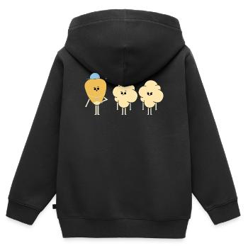 Lustiges Fitnessstudio-Workout, Fitnesstrainer, Fitnesstrainer, Sport - Kinder Premium Organic Zip Hoodie - Schwarz - Hinten - AI Model Kid Male (0cm)