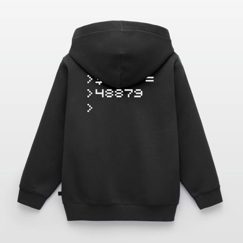 BEEF 8-Bit Code Nerd Pixel Terminal Retro Kinder Premium Organic Zip Hoodie