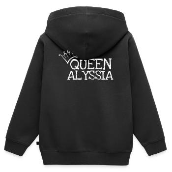 Geschenk für Alyssia - Kinder Premium Organic Zip Hoodie - Schwarz - Hinten - AI Model Kid Male (0cm)