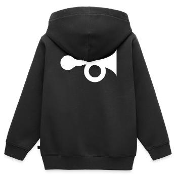 Hupe - Kinder Premium Organic Zip Hoodie - Schwarz - Hinten - AI Model Kid Male (0cm)