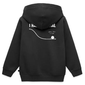 J’avais de l’humour à la Courbe Potentielle - Sweat Premium à capuche zippé enfant bio - noir - Dos - AI Model Kid Male (0cm)