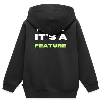 Ce n’est pas un bug, c’est une fonctionnalité - Sweat Premium à capuche zippé enfant bio - noir - Dos - AI Model Kid Male (0cm)