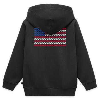 Éleveur Patriotique Troupeau de Coq Volaille USA Pride C - Sweat Premium à capuche zippé enfant bio - noir - Dos - AI Model Kid Male (0cm)