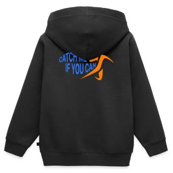 Handball | Attrape-moi - Sweat Premium à capuche zippé enfant bio - noir - Dos - AI Model Kid Male (0cm)