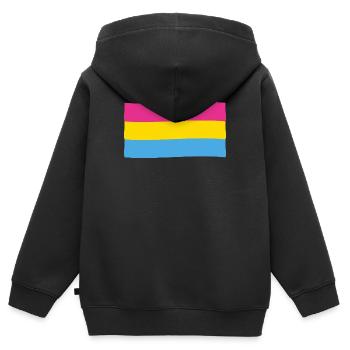 Drapeau pansexuel : fierté et diversité - Sweat Premium à capuche zippé enfant bio - noir - Dos - AI Model Kid Male (0cm)