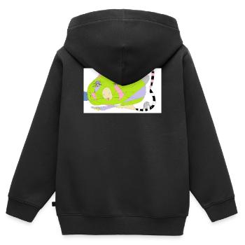 elefant - Sweat Premium à capuche zippé enfant bio - noir - Dos - AI Model Kid Male (0cm)