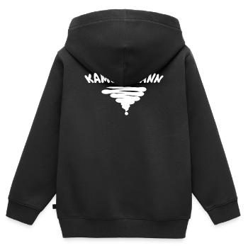 Kameramann als Style - Kinder Premium Organic Zip Hoodie - Schwarz - Hinten - AI Model Kid Male (0cm)