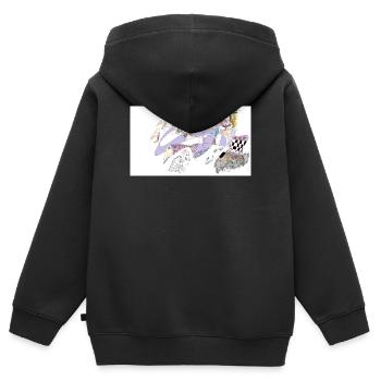Daydreaming about Birds - Kids Premium Organic Zip-up Hoodie - black - Back - AI Model Kid Male (0cm)