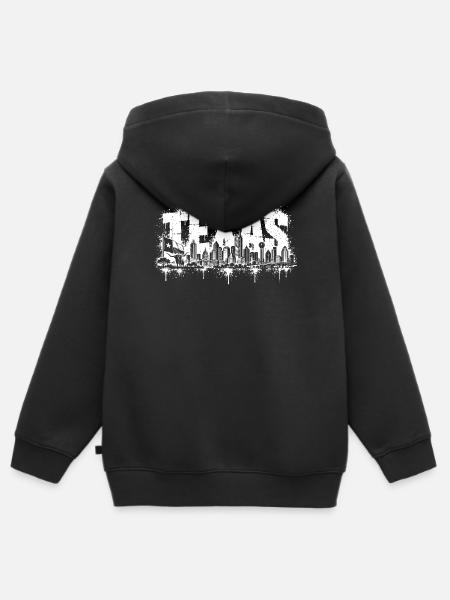 Texas Skyline Silhouette - Kinder Premium Organic Zip Hoodie - Schwarz