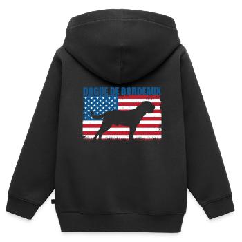 Dogue de Bordeaux - Sweat Premium à capuche zippé enfant bio - noir - Dos - AI Model Kid Male (0cm)